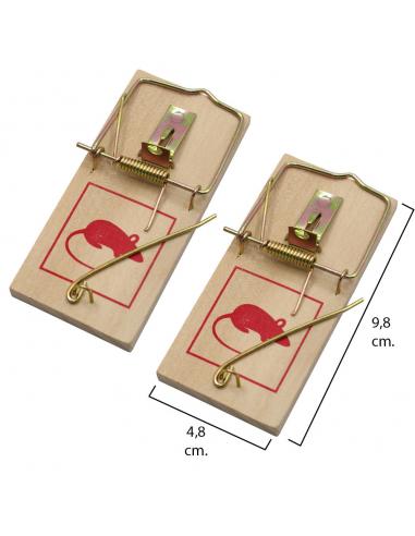 Trampas ratones madera 9.8 x 4.8 cm. (2 unidades) - Imagen 1