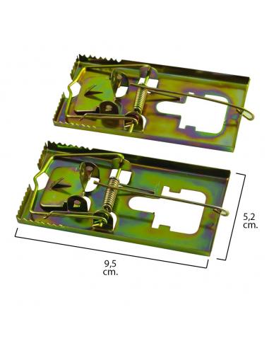 Trampa ratones metálica galvanizada 9.5 x 5.2 cm. (Bolsa 2 unidades) - Imagen 1