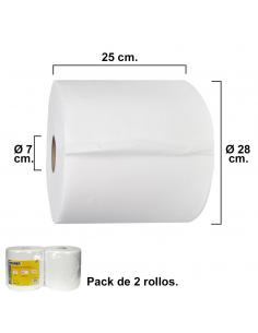 Rollo Papel Secamanos Industrial  850 Servicios Por Rollo (2 Rollos) - Imagen 1