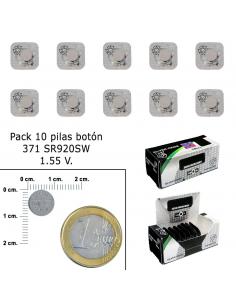 Pila Boton Oxido De Plata 371 / SR920SW (Caja 10 Pilas) - Imagen 1