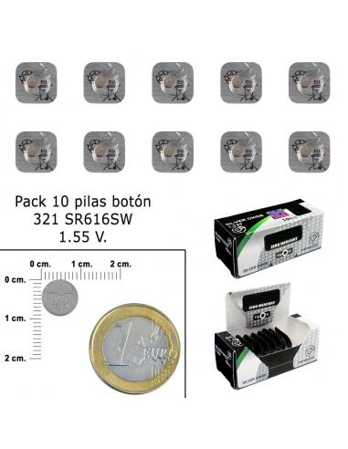 Pila Boton Oxido De Plata 321 / SR616SW (Caja 10 Pilas) - Imagen 1