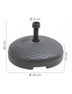 Base Sombrilla Resina Simil Ratan Ø45x15 cm. 20 litros Antracita - Imagen 1