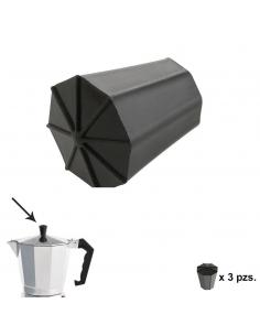 Pomo Cafetera Aluminio Classic 2 / 3 / 6 / 9 y 12 tazas (3 piezas) - Imagen 1
