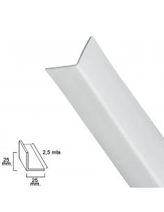 Perfil Pvc Angulo 25x25 mm. Blanco Barra 2,5 metros - Imagen 1
