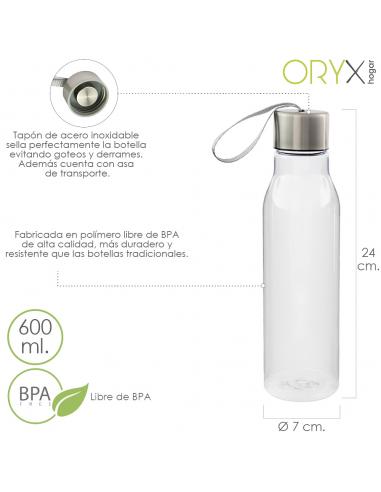 Botella Agua Plastico 600 ml. con Asa. Sin BPA - Imagen 1
