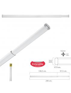 Barra Visillo Extensible 148.5/240 cm.Con Muelle Presion Ajustable  (1 Pieza) - Imagen 1