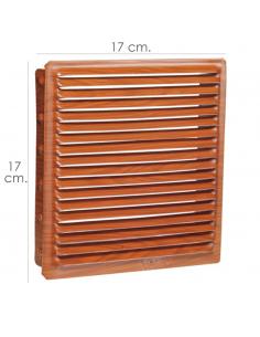 Rejilla Ventilación Empotrar  17x17 cm. Aluminio Madera - Imagen 1