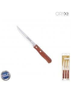 Cuchillo Montana Multiusos Hoja Sierra Acero Inoxidable 11 cm. Mango Madera (Blister 3 piezas) - Imagen 1