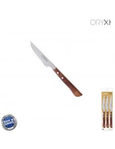 Cuchillo Montana Chuletero Hoja Acero Inoxidable 9 cm. Mango Madera (Blister 3 Piezas) - Imagen 1