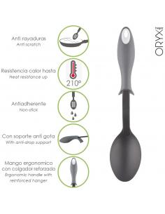 Cuchara Servir Cocina Nylon Con Mango Antigotas Engomado 32,5x6cm - Imagen 1