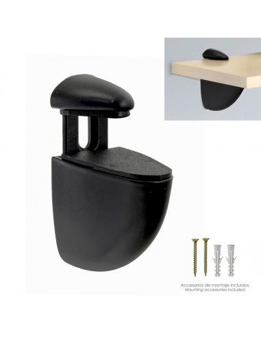 Soporte Pelicano Regulable Para Estante 1 / 20 mm. Negro (1 Pieza) - Imagen 1