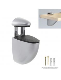 Soporte Pelicano Regulable Para Estante 1 / 20 mm. Cromo Mate (1 Pieza) - Imagen 1