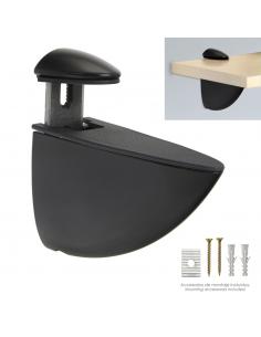 Soporte Pelicano Regulable Para Estante 1 / 35 mm. Negro  (1 Pieza) - Imagen 1