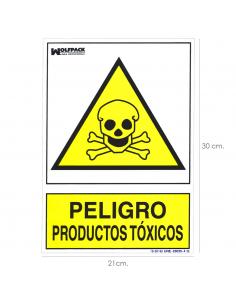 Cartel Peligro Productos Toxicos 30x21cm. - Imagen 1