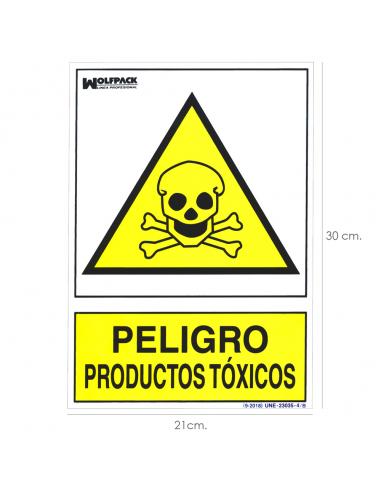 Cartel Peligro Productos Toxicos 30x21cm. - Imagen 1