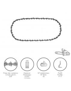 Cadena Motosierra 3/8" / 0.050" 1,3 mm. / 50 Eslabones / 91 P - Imagen 1
