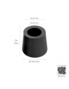 Taco Goma Andador Negro Ø 22mm Con Arandela Interior Bolsa 50 Unidades - Imagen 1