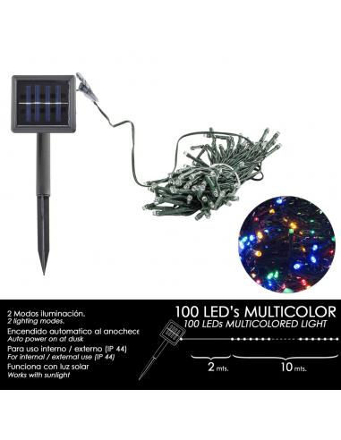 Luces Navidad Solar 100 Leds Multicolor Interior / Exterior (IP44) - Imagen 1