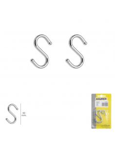 Gancho "S" 50 mm Cromado (Blister 2 piezas) Uso Domestico - Imagen 1