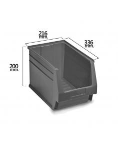 Gaveta Apilable Gris Nº55 336x216x200 mm.  (3/6) - Imagen 1