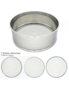 Harinero Tamizador Acero inoxidable Ø 20 cm. Con 3 Mallas Intercambiables - Imagen 1
