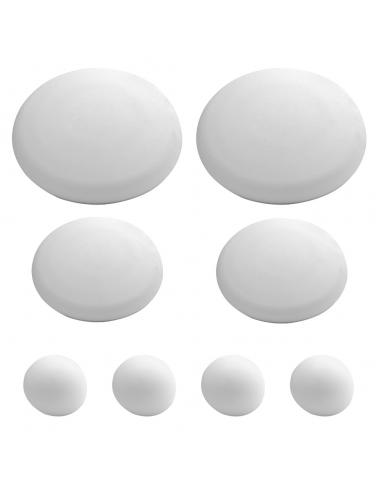 Topes Adhesivos para Paredes / Puertas / Ventanas / Mobiliario 2 x Ø 60 mm. / 2 x 40 mm. / 4 x 22 mm. (Blister 8 piezas) - Image