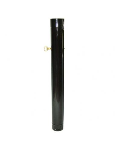 Wolfpack Tubo de Estufa Acero Vitrificado Negro Ø 110 mm. Con llave Estufas de Leña, Chimenea, Alta resistencia, Color Negro - I