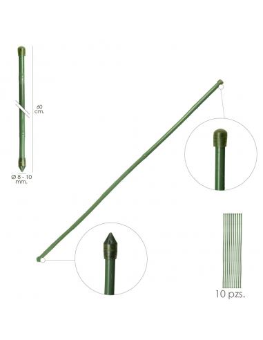 Tutor Varilla Bambú Plastificado Ø  8  - 10 mm. x  60 cm. (Paquete 10 Unidades) - Imagen 1