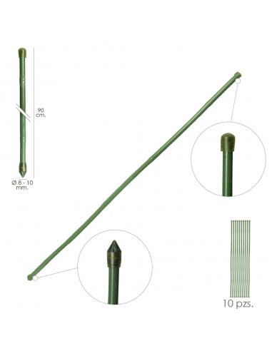 Tutor Varilla Bambú Plastificado Ø  8  - 10 mm. x  90 cm. (Paquete 10 Unidades) - Imagen 1