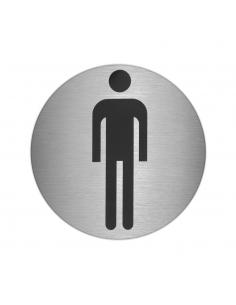 Placa Adhesiva Baño "Hombre" Acero Inoxidable Ø 7 cm. - Imagen 1