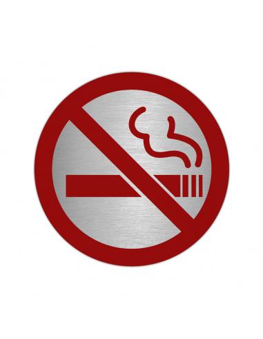 Placa Adhesiva "No Fumar" Acero Inoxidable Ø 7 cm. - Imagen 1
