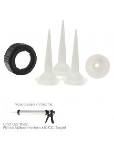 Set Accesorios para Pistola Aluminio / Acero Aplicar Mortero 660 CC. Target 02210502 - Imagen 1