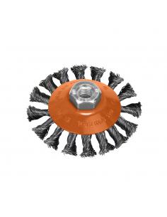 Cepillo Oblicuo Con Alambre De Acero Trenazdo Rosca M14, Ø 100 mm. Alambre de Ø 0,30 mm. - Imagen 1