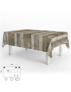 Mantel Hule Rectangular Tablones Madera Impermeable Antimanchas PVC 140 x 250 cm.  Recortable Uso Interior y Exterior - Imagen 1