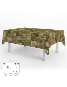 Mantel Hule Rectangular Tablones Vino Impermeable Antimanchas PVC 140x250 cm.  Recortable Uso Interior y Exterior - Imagen 1