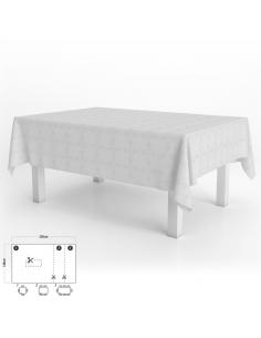 Mantel Hule Muleton Rectangular Beige Impermeable Antimanchas PVC 140x250 cm.  Recortable Uso Interior y Exterior - Imagen 1