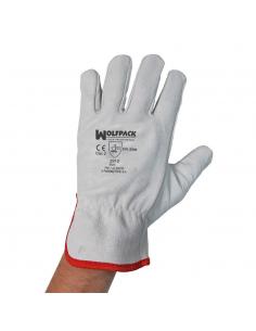 Guantes Trabajo Piel FLOR 8" Con Colgador (Par) - Imagen 1