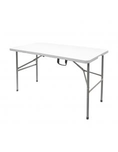 Mesa Plegable Rectangular HDPE Multifuncional, Portatil, Resistente,Multiusos 122x61x74 cm. Color Blanco - Imagen 1