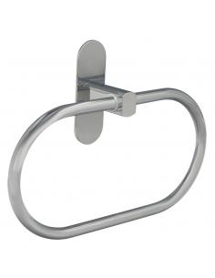 Toallero Forma Anilla Color Inox Con Efecto Espejo, Autoadhesivo Resistente, Porta Toallas, Toallero Adhesivo Pared / Mueble - I