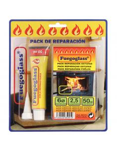 Kit Reparacion Estufas/Chimeneas, Cola Refractaria y Cordon Fibra Vidrio 6 mm. x 2,5 m. - Imagen 1