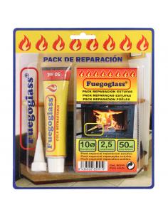 Kit Reparacion Estufas/Chimeneas, Cola Refractaria y Cordon Fibra Vidrio 10 mm. x 2,5 m. - Imagen 1