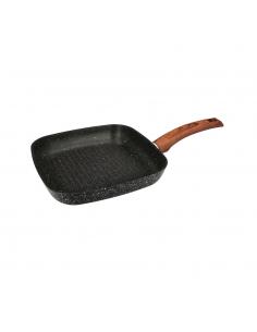 Sarten Aluminio Forjado Antiadherente 24 x 24  x 4,5 cm. Mango Engomado / 5 capas / Acabado Piedra / Apta Todo Tipo de Cocinas -