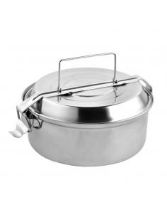 Fiambrera Metalica De Acero Inoxidable Con 2 Platos Ø 18 cm. Lunch Box, Fiambrera Metalica, Porta Alimentos Metalico, - Imagen 1