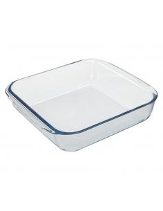 Fuente Horno Cristal Borosilicato Cuadrada 1,1L. 20,7x20,7 cm. Ideal Meclas, Ensaladas, Postres, Cocina, Resposteria. Libre BPA 