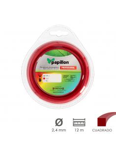 Hilo Nylon Desbrozadoras Cuadrado Profesional Ø 2,4 mm. Rollo 12 metros. Hilo Nylon Corte Desbrozadores Hierba, Jardin, Maleza -