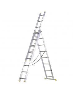 Escalera Aluminio 3 Tramos 7+7+7 Peldaños.Plegable, Telescópica, Antideslizante, Resistente. - Imagen 1