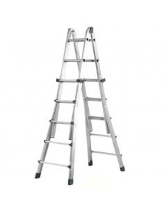 Escalera Telescópica Aluminio  4+4 Peldaños Perfil 67 mm. - Imagen 1