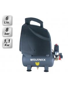 Compresor Wolfpack 6 Litros 1,5 HP Sin Aceite