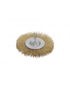 Cepillo Acero Latonado Para Taladro. Disco Ø 50 mm. Espiga 1/4" Cepillo Taladro Alambre Latón, Cepillo Limpieza, Cepillo Pulir.