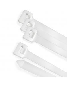 Brida Nylon 100%. Color Blanco / Natural 7,5 x 450 mm. 100 Piezas. Abrazadera Plastico, Organizador Cables, Alta Resistencia
